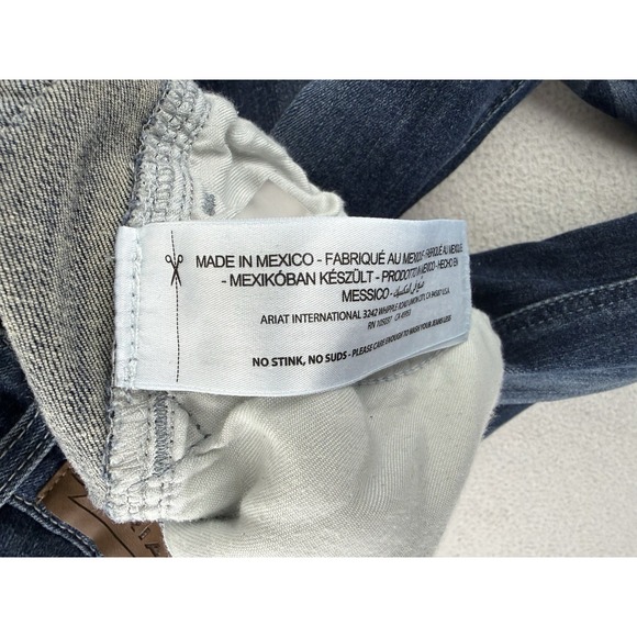 Ariat Womens High Rise Flare Jeans Chimayo Print Dark Wash Denim Sz 30S Raw Hem - Picture 8 of 13